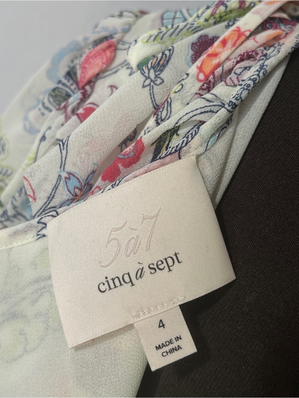 Cinq a Sept Sheila Floral Dress - 4 - Ruffle Trim Midi Shirred Wedding Party - Picture 11 of 15